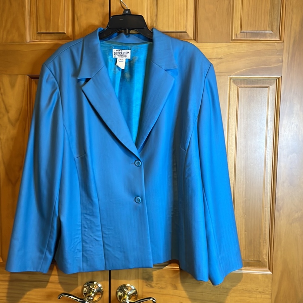 Pendleton 100% Virgin Wool 22w Plus Size Blue Sui… - image 4